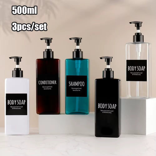 500Ml with Label Hand Soap Dispenser Set Plastic Empty Soap Dispenser Bathroom Countertop Empty Plastic Dispenser