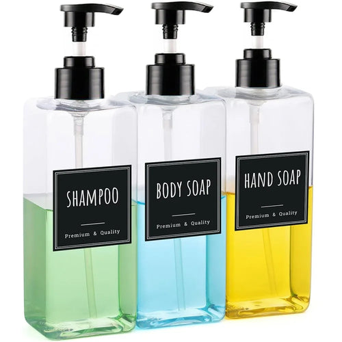 500Ml with Label Hand Soap Dispenser Set Plastic Empty Soap Dispenser Bathroom Countertop Empty Plastic Dispenser